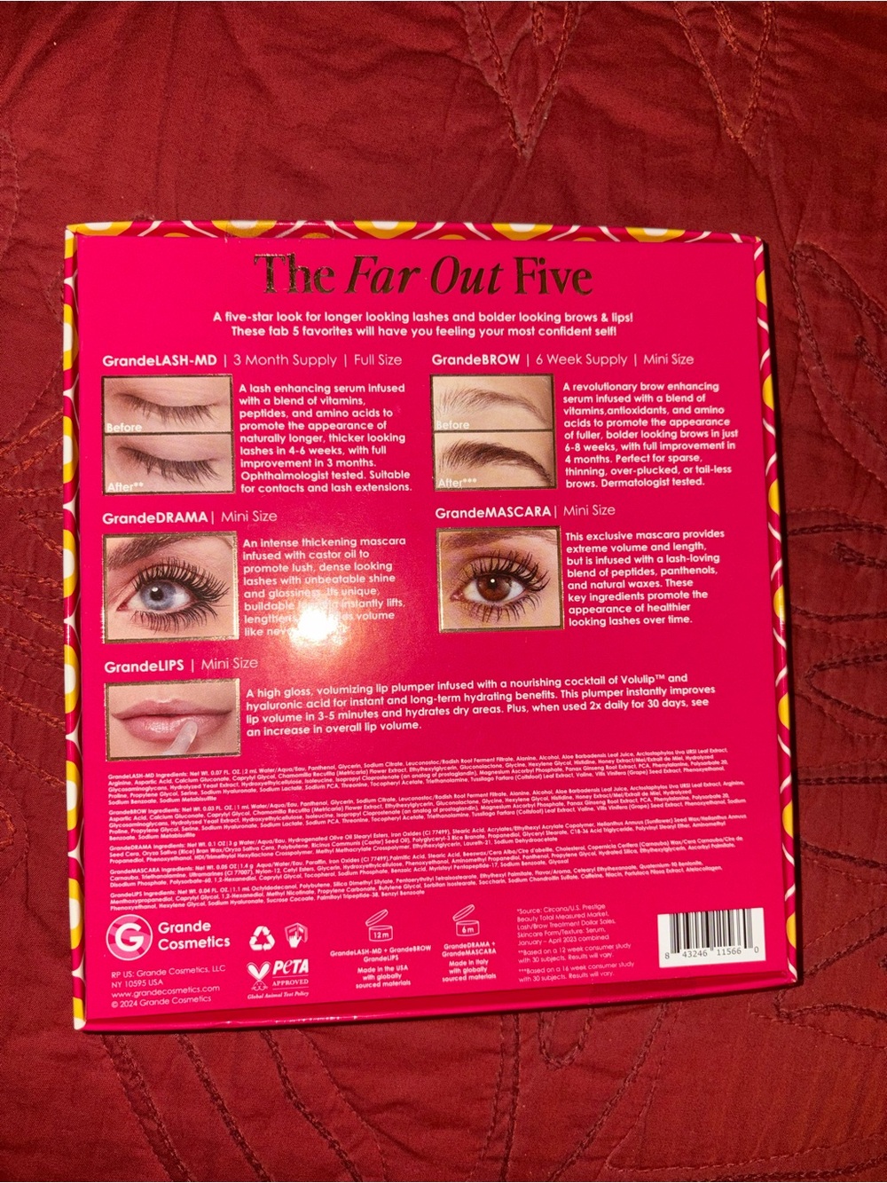 Grande Lash- MD Cosmetics 5 Steps to Fab Lash, Brow & Lip Kit - Gold & Clear - Picture 3 of 3